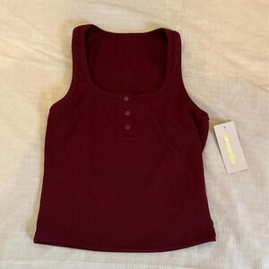 Marika Maroon Crop Tank Top - Size Large - NWT